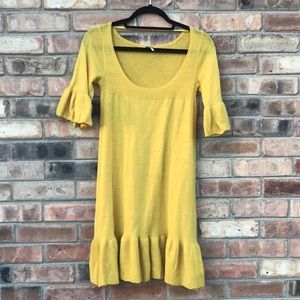 Free People Mustard Wool Dress